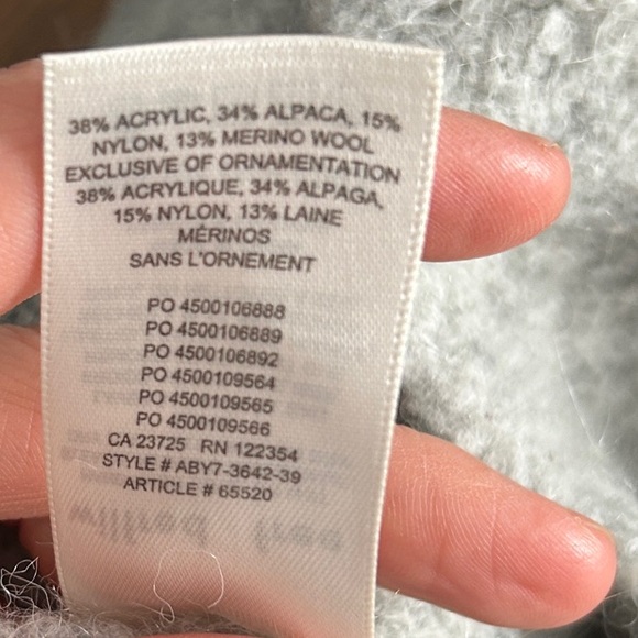 Wilfred Heather Gray Cropped Zip-Turtleneck Sweater - Picture 4 of 6